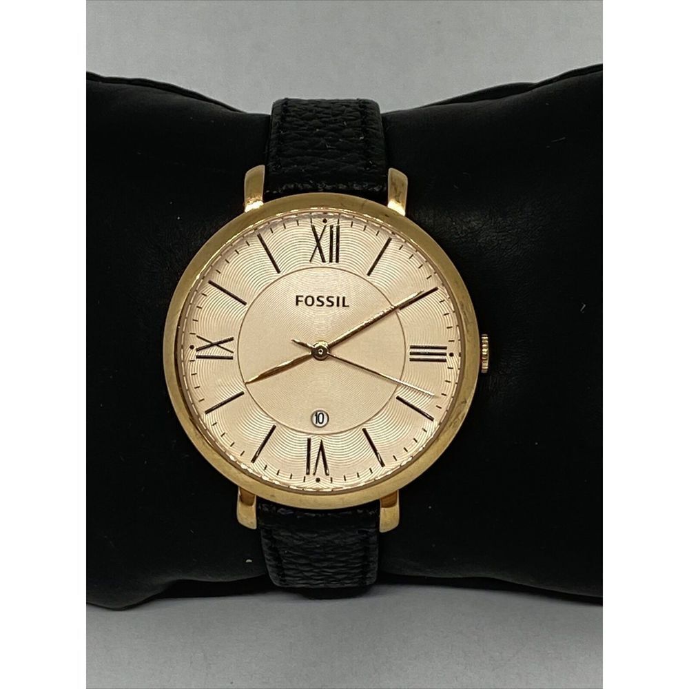 Fossil Jacqueline ES3435 Women's Black Leather Analog Dial Quartz Watch NO115